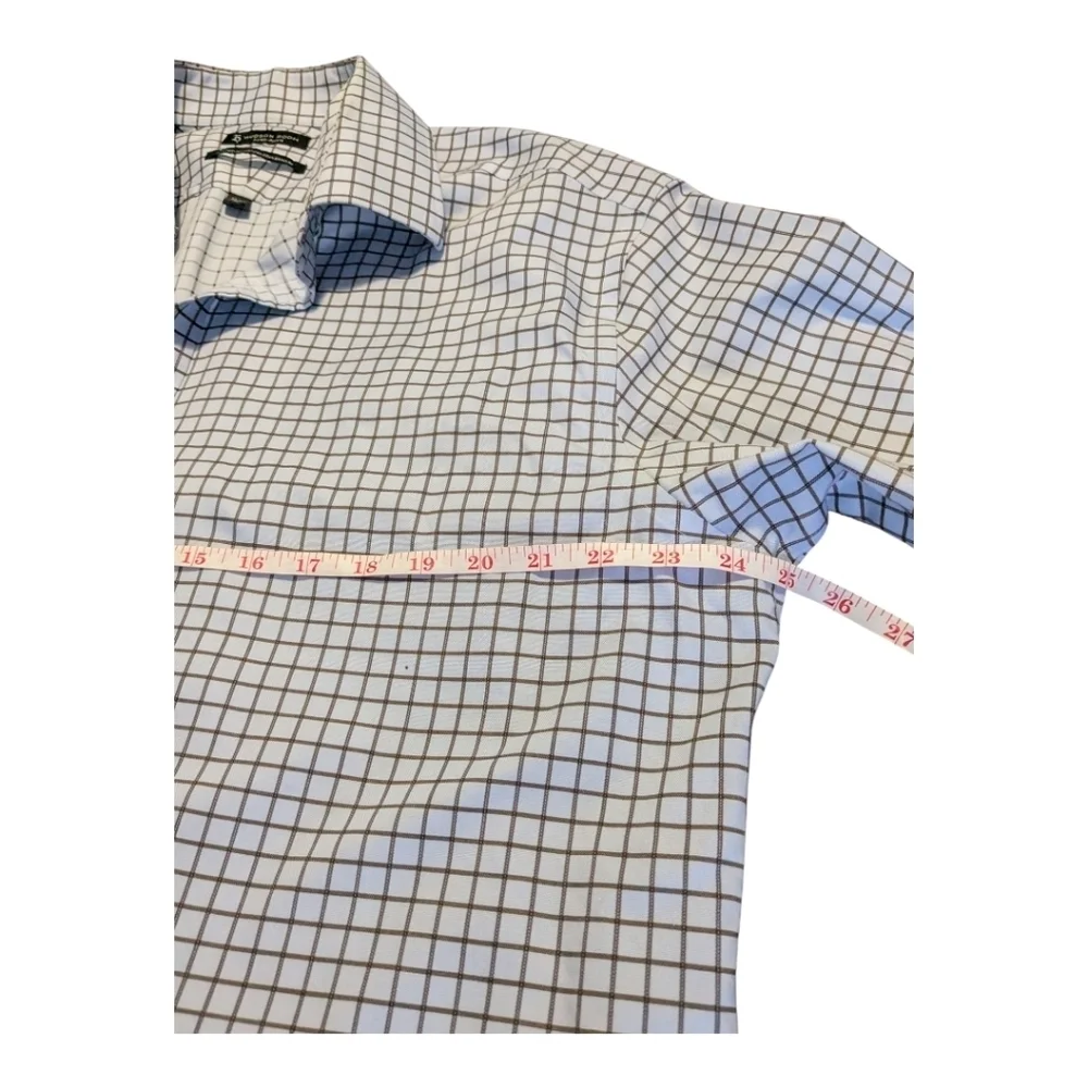 Hudson Room Fitted, Plaid Long Sleeve Shirt, Blue/Grey. 17.5/34 - Picture 8 of 10